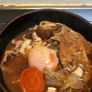 とろ旨♪ジャンボなめこの味噌煮込みうどん^_^